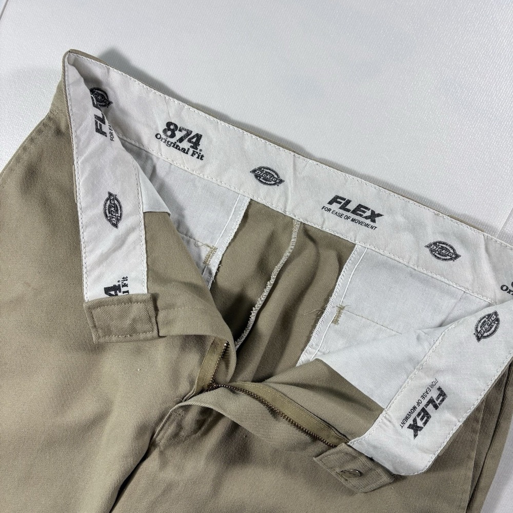 Dickies 874 Flex Original Fit Khaki Work Pants Men's Straight Leg Uniform Chino